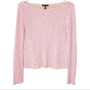 Eileen Fisher Pink Ribbed Knit Linen Sweater XS